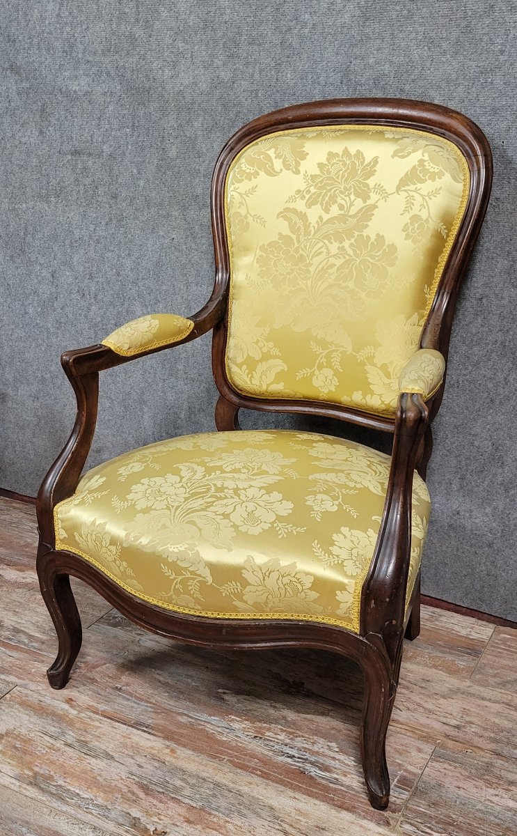 Louis XV Style Mahogany Armchair -photo-1