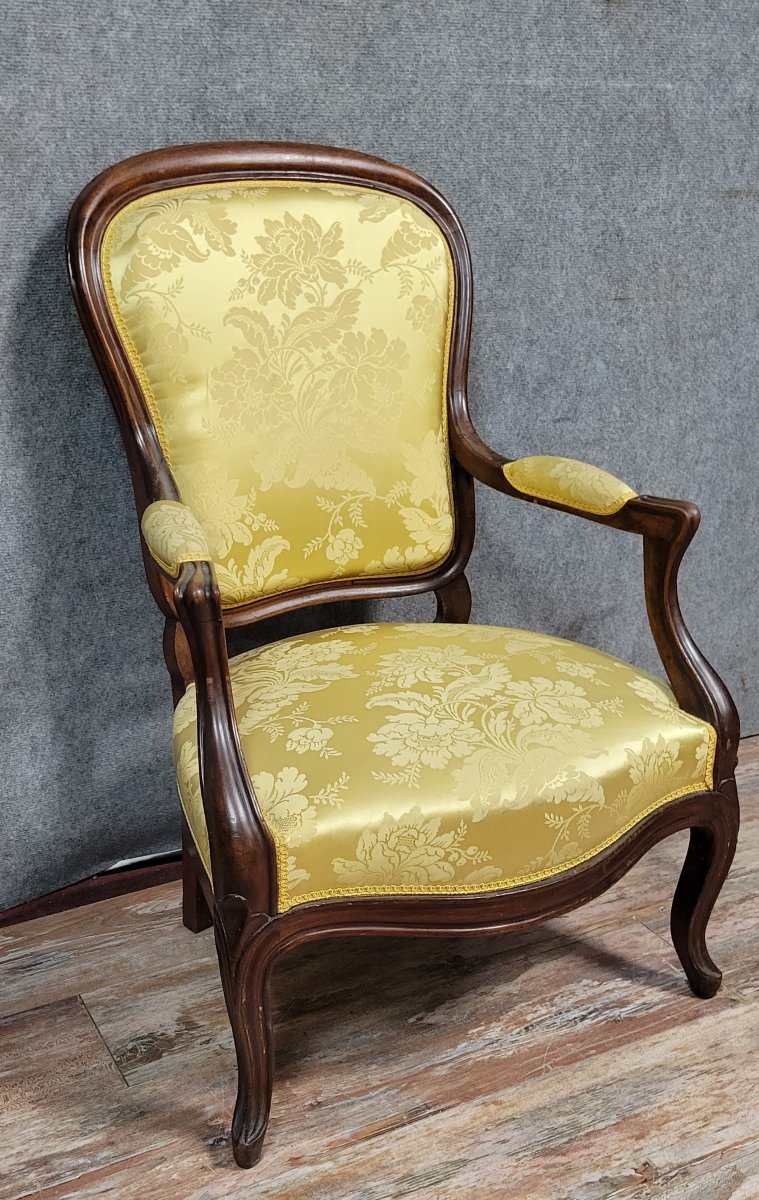 Louis XV Style Mahogany Armchair -photo-2