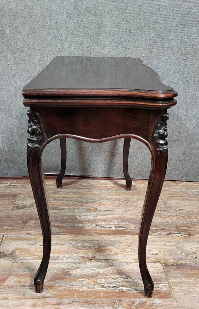 Louis XV Style Mahogany Games Table With Dark Patina-photo-6
