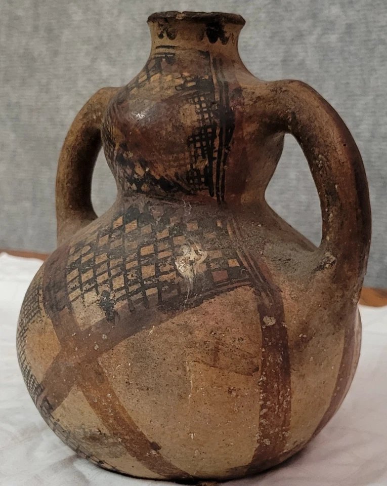 Poterie traditionnelle kabyle / berbère en terre cuite ornée de motifs époque XIXème-XXème-photo-1