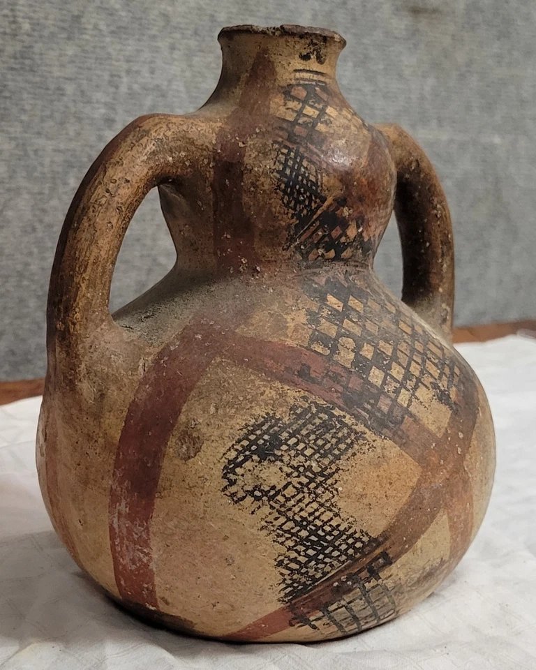 Poterie traditionnelle kabyle / berbère en terre cuite ornée de motifs époque XIXème-XXème-photo-2