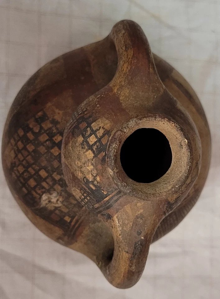 Poterie traditionnelle kabyle / berbère en terre cuite ornée de motifs époque XIXème-XXème-photo-3