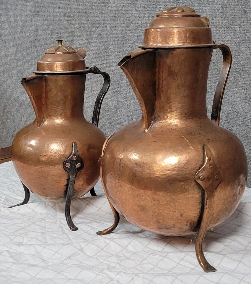 Two 19th Century Red Copper Shaped Pieces-photo-1