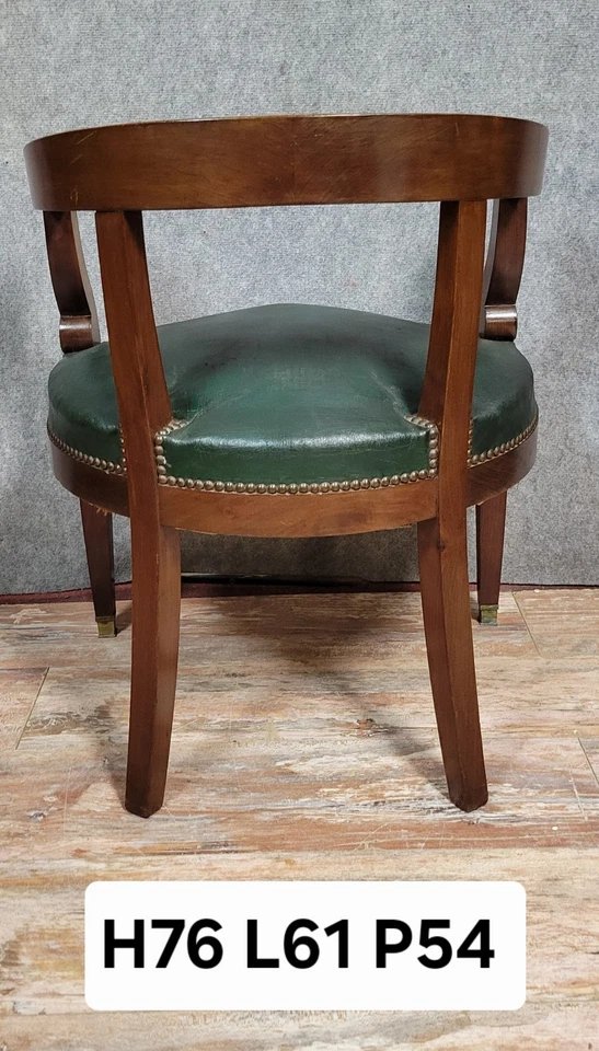 Empire Period Desk Chair In Mahogany And Gilded Bronze, Circa 1820-photo-3