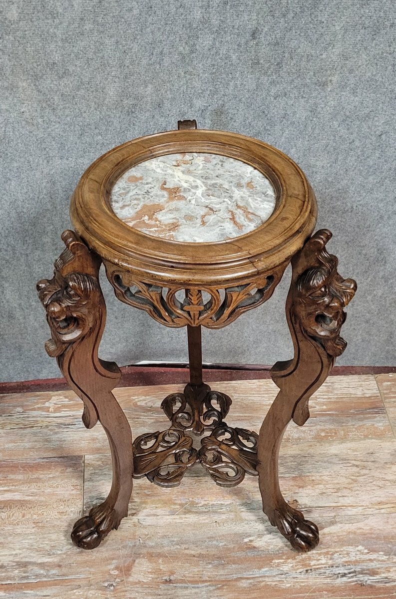 Renaissance Style Walnut Selette Or Pedestal -photo-2