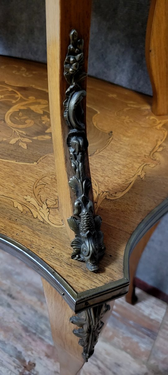 Double-top Tea Table In Marquetry From The Napoleon III Period  -photo-5
