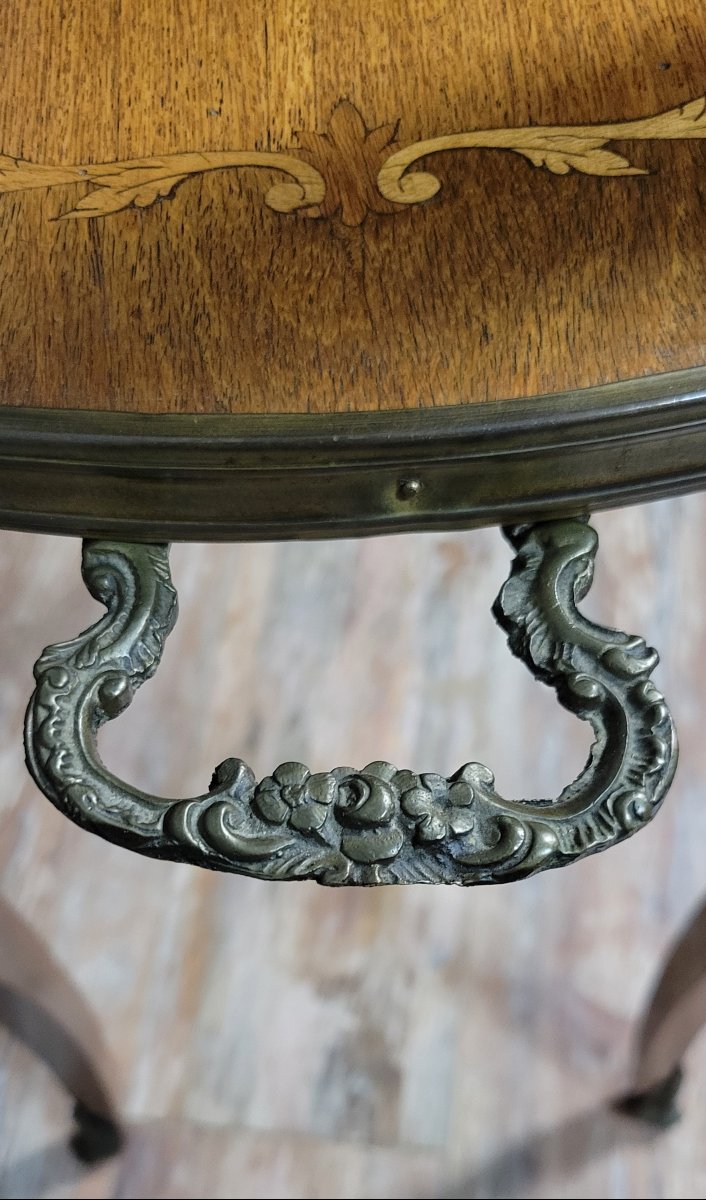 Double-top Tea Table In Marquetry From The Napoleon III Period  -photo-8