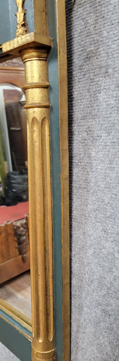 Miroir Style Empire en bois laqué et doré -photo-5