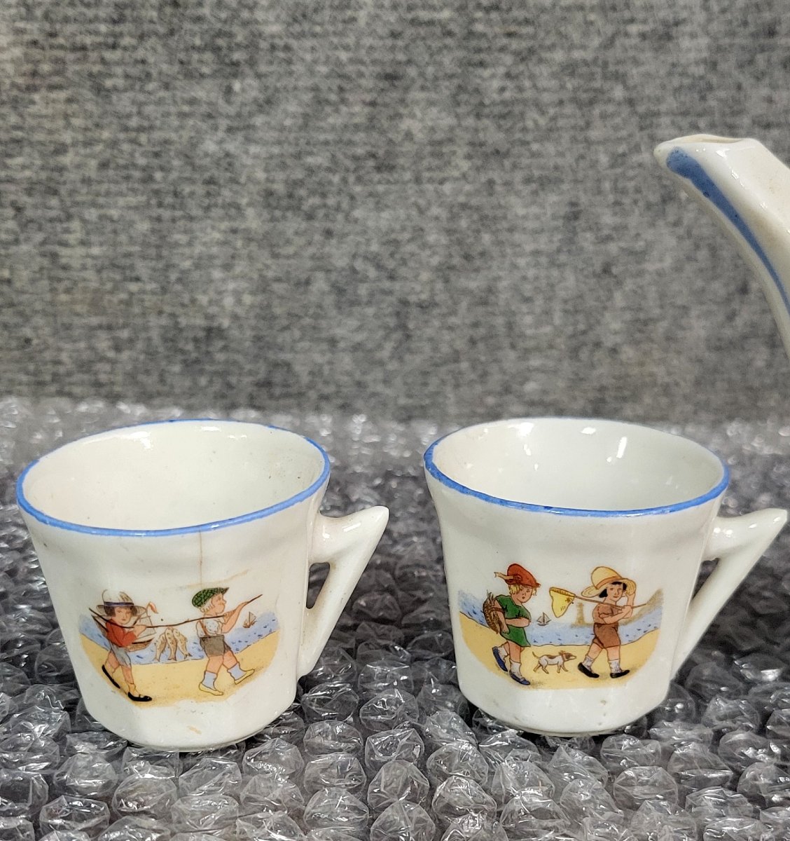 1950s Dinette - Porcelain, Germaine Bouret Style, Children's Decor (b) -photo-4