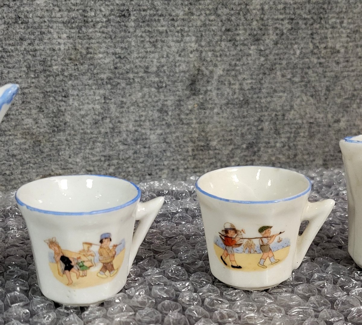 1950s Dinette - Porcelain, Germaine Bouret Style, Children's Decor (b) -photo-5