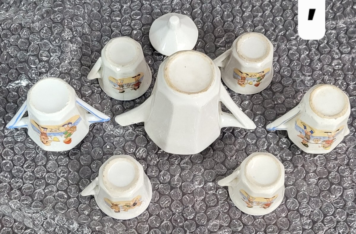 1950s Dinette - Porcelain, Germaine Bouret Style, Children's Decor (b) -photo-8