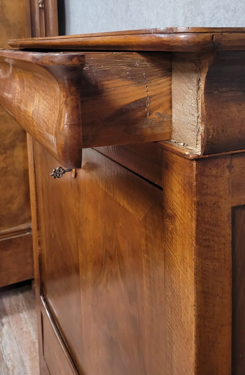 Secrétaire a doucine époque Louis Philippe en noyer -photo-5