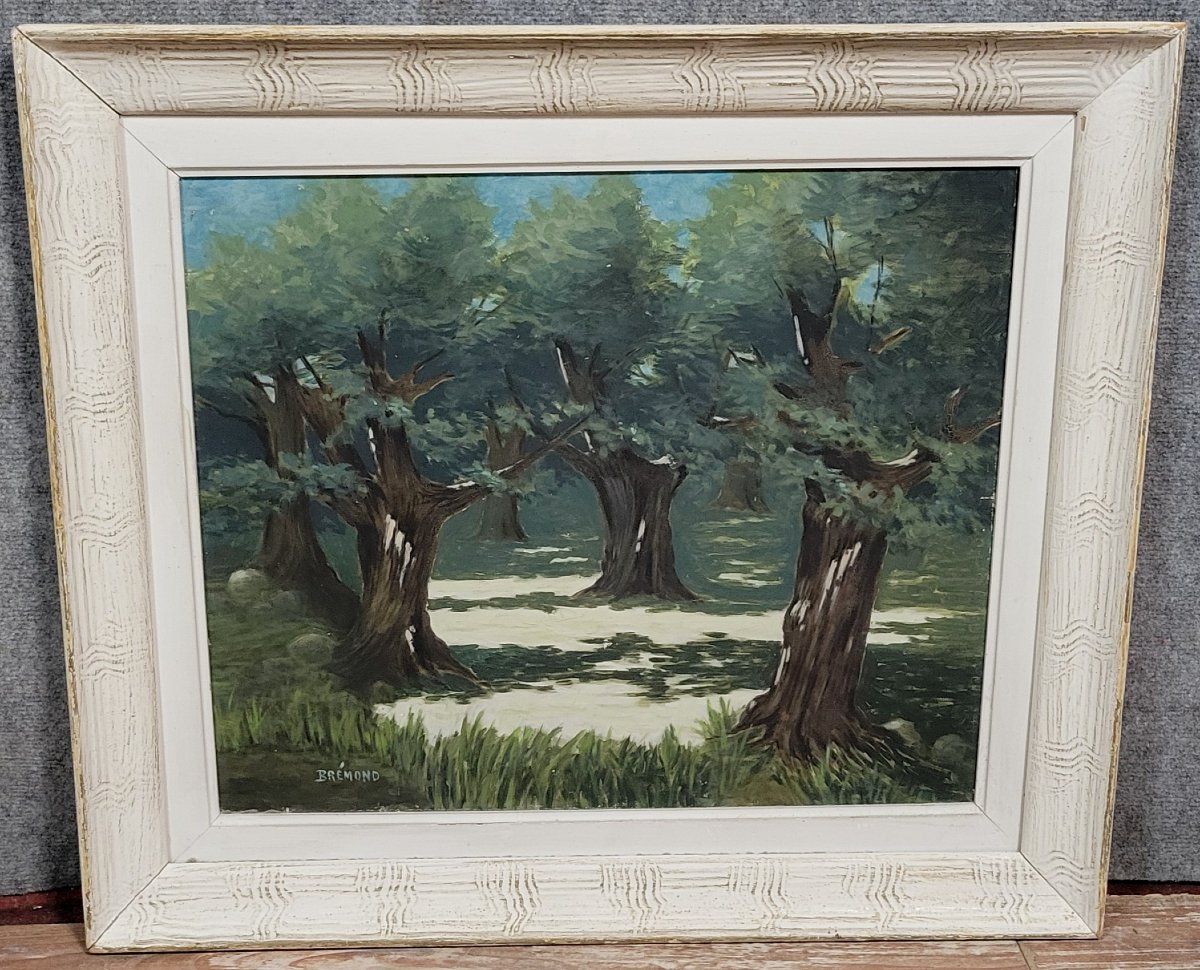 Brémond: Large Oil On Panel From The First Part Of The 20th Century   -photo-1