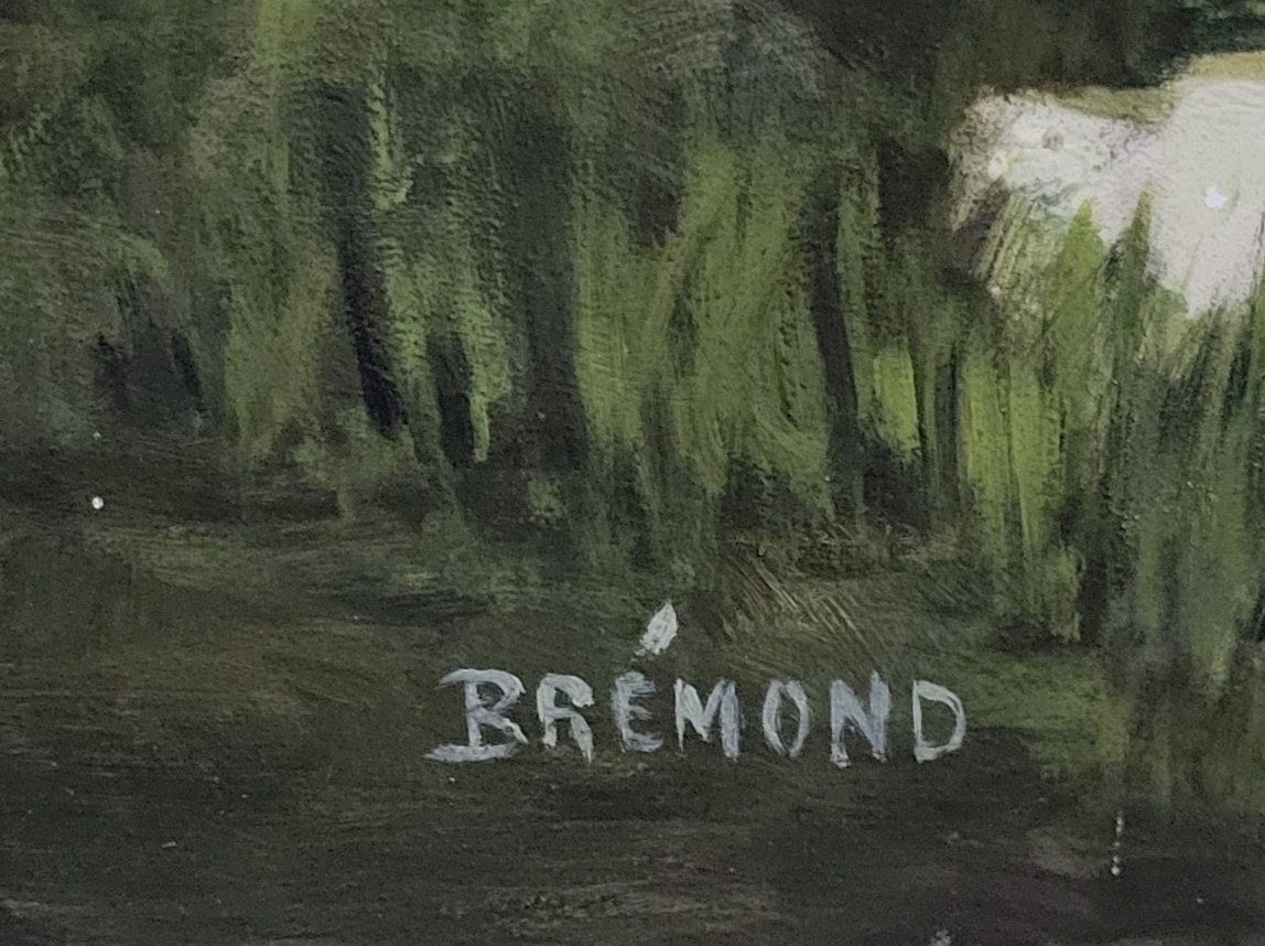 Brémond: Large Oil On Panel From The First Part Of The 20th Century   -photo-4