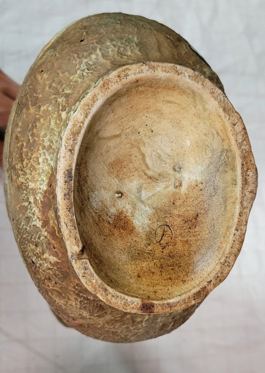  Poterie d'Atelier Garnier France : grand pichet decors Lascaux vers 1950  + coupelle A. Quiron-photo-4