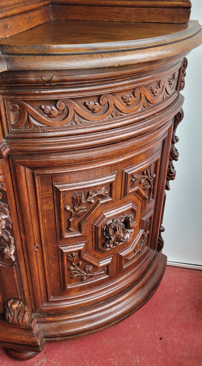 Very Important Renaissance Style Chateau Library Buffet In Solid Oak -photo-1