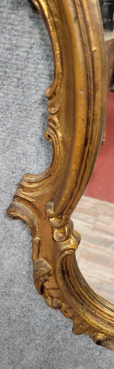 Grand Miroir Baroque Style Louis XV en bois doré-photo-6
