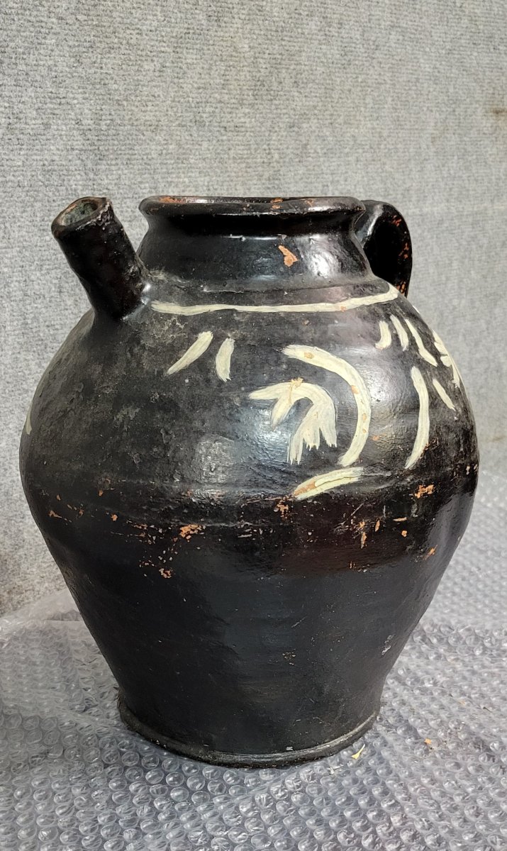 Terracotta Jug Or Jar From The 18th Century, Val De Saone Region -photo-1