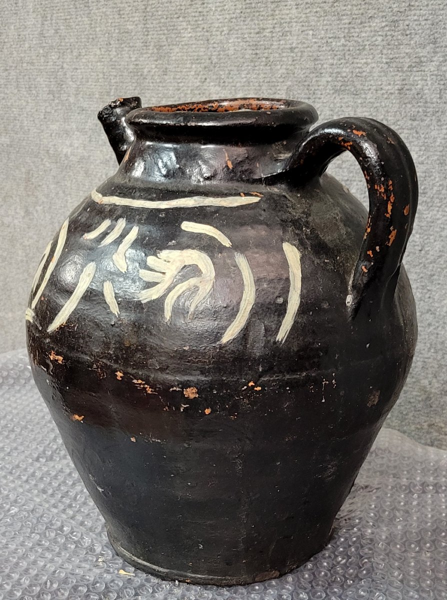 Terracotta Jug Or Jar From The 18th Century, Val De Saone Region -photo-2