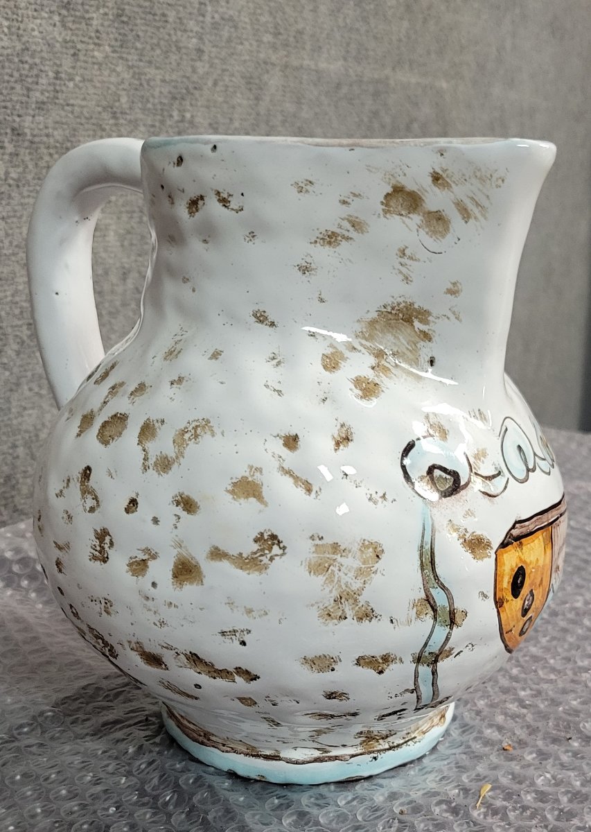 Sicile Pluchino Del Chiaro : vase Vintage en céramique a décors peints d'armoiries-photo-1