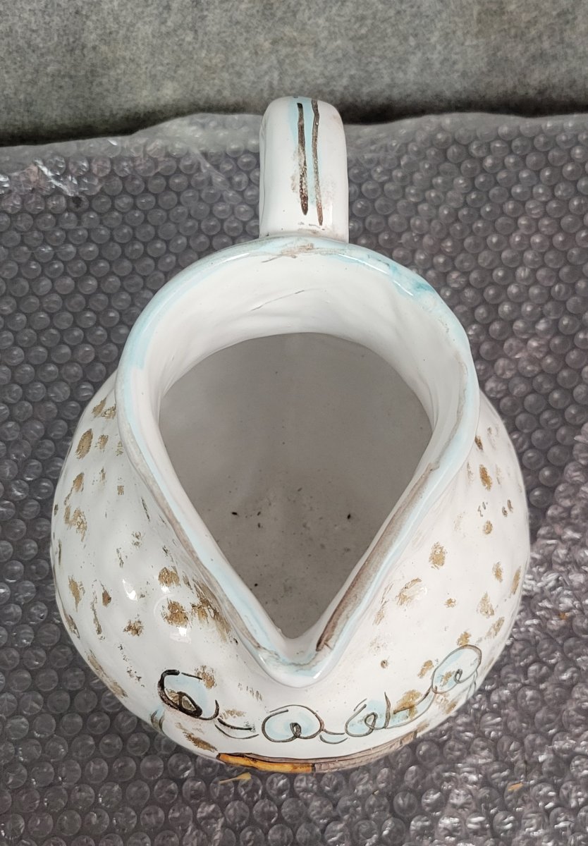 Sicile Pluchino Del Chiaro : vase Vintage en céramique a décors peints d'armoiries-photo-3