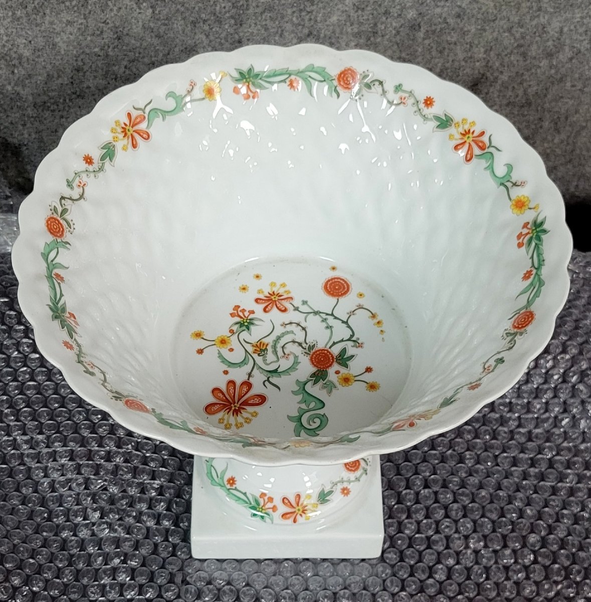 Limoges Porcelain By Bernet: Large Fruit Bowl Or Centerpiece  -photo-3