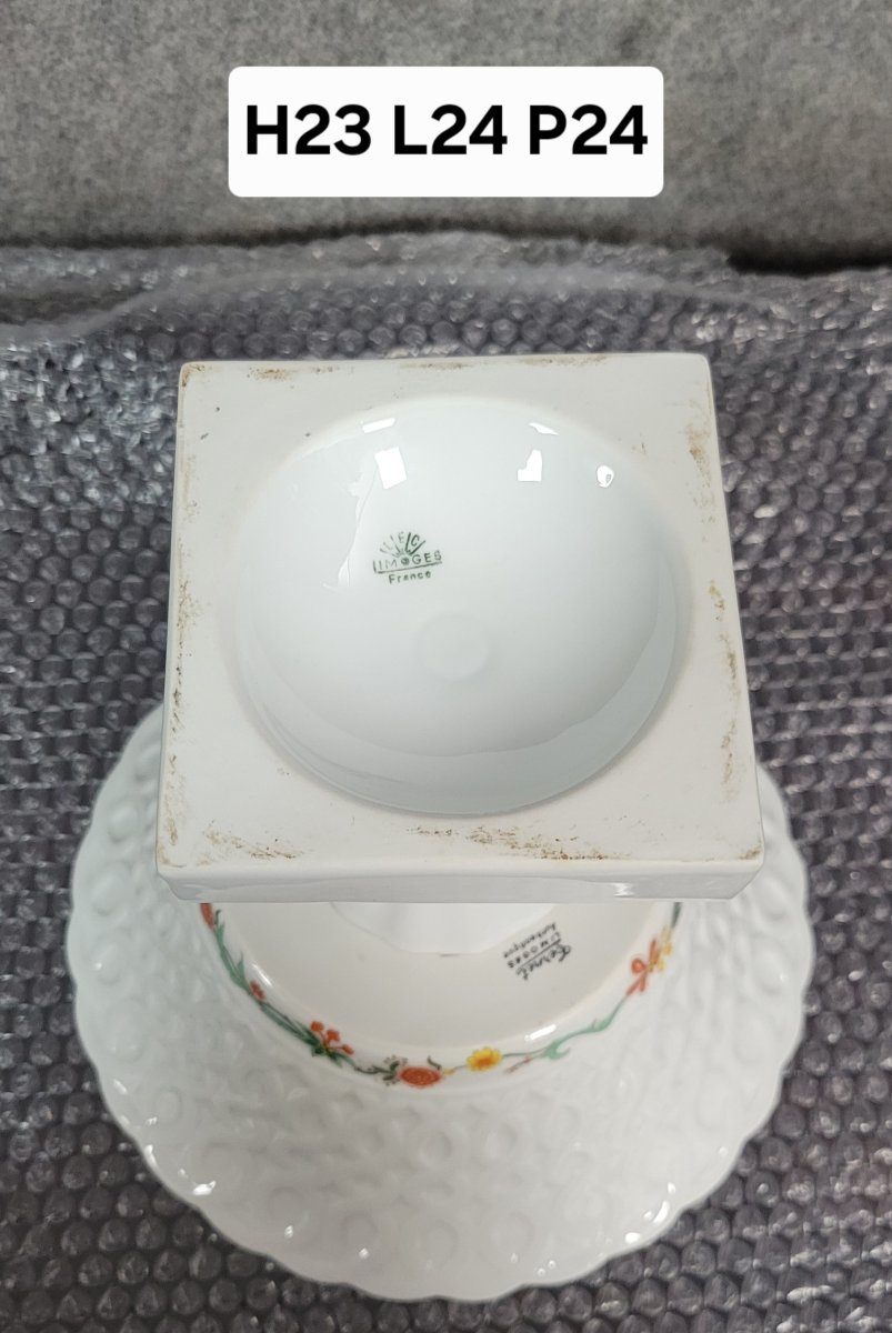 Limoges Porcelain By Bernet: Large Fruit Bowl Or Centerpiece  -photo-5