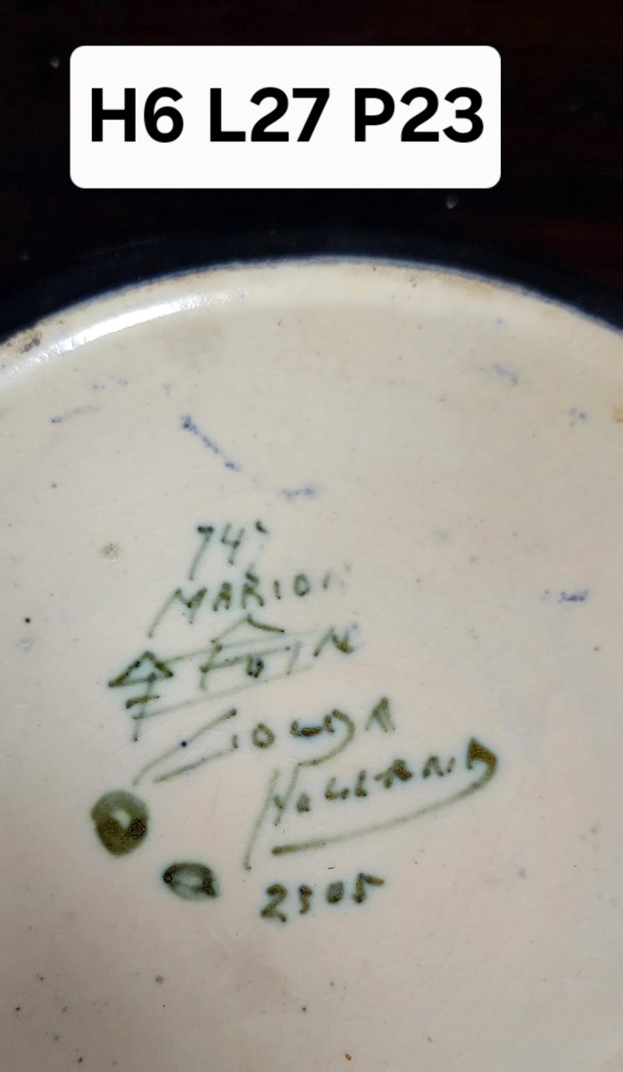 Gouda Holland: Large Art Nouveau Bowl In Painted Ceramic-photo-5