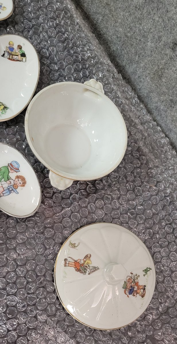 1950s Dinette - Porcelain, Germaine Bouret Style, Children's Decor  -photo-5