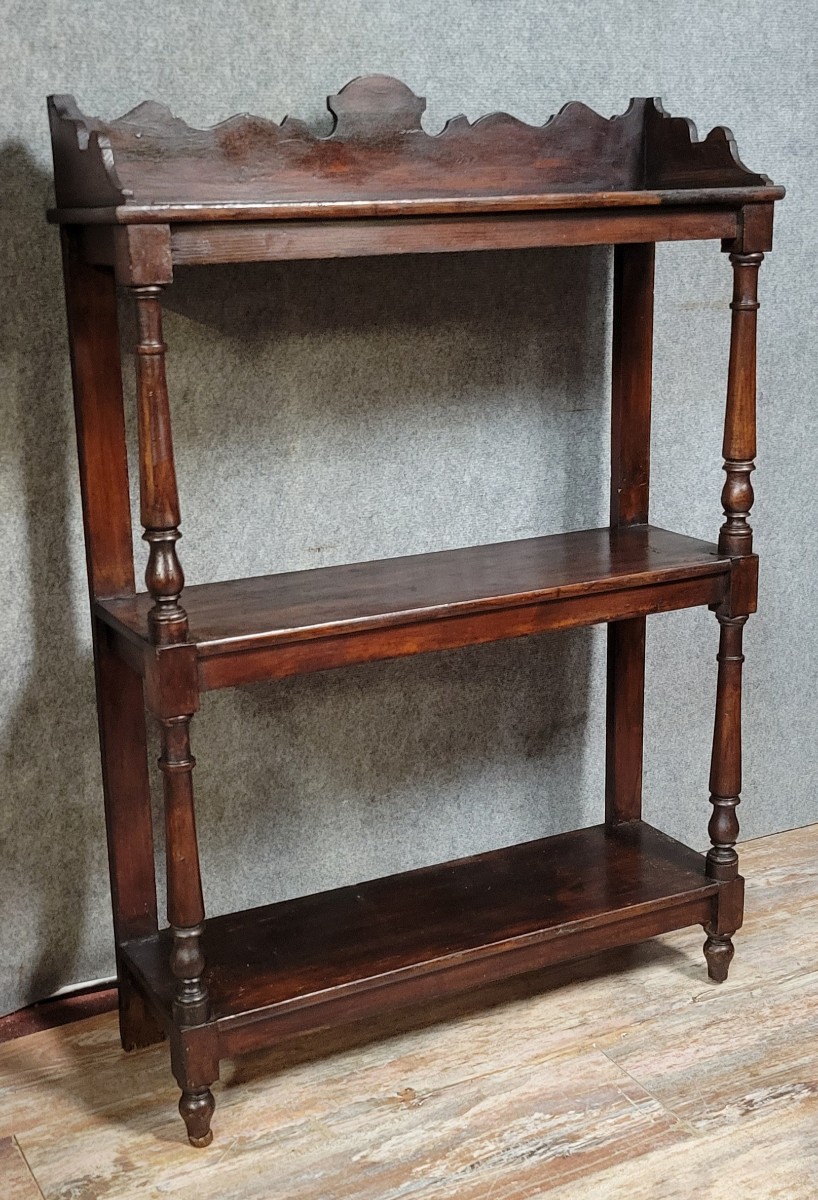Etagére rustique style Louis XIII en bois tourné 