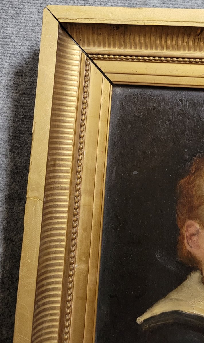 Oil On Wood Panel: Portrait Of A Child, Empire Period  -photo-5