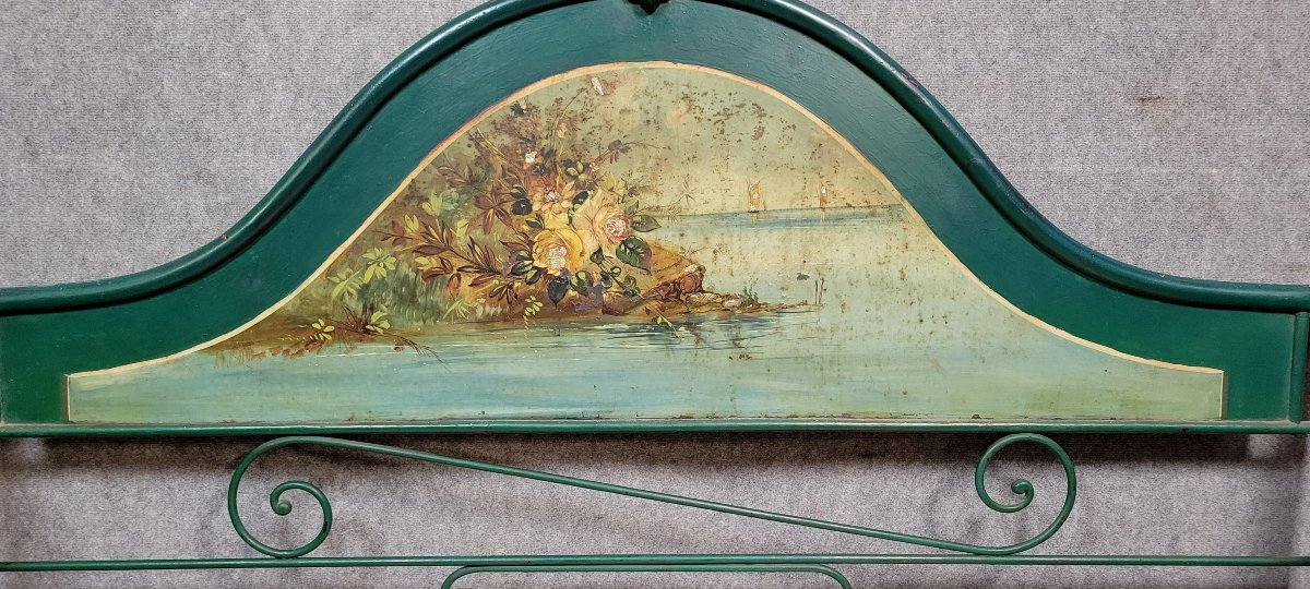 Rare banquette de repos Venitienne époque Napoléon III en fonte et tole laquée et peinte -photo-4
