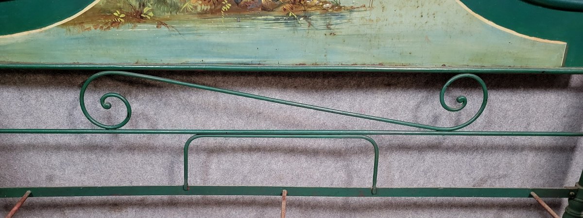 Rare banquette de repos Venitienne époque Napoléon III en fonte et tole laquée et peinte -photo-3