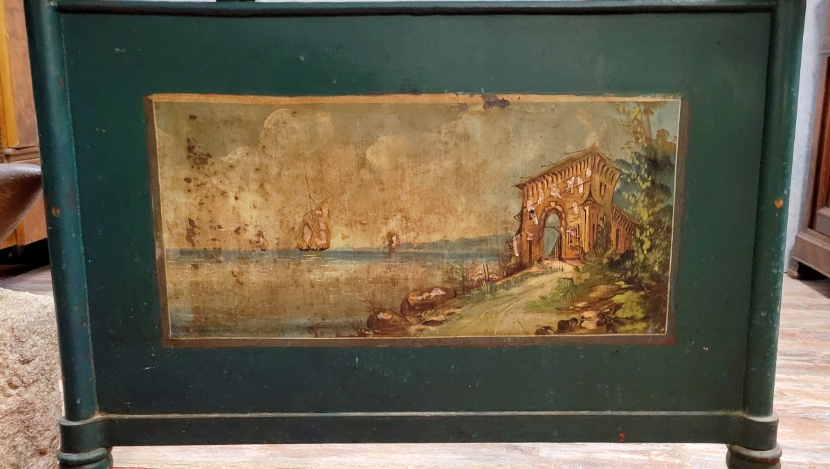 Rare banquette de repos Venitienne époque Napoléon III en fonte et tole laquée et peinte -photo-6