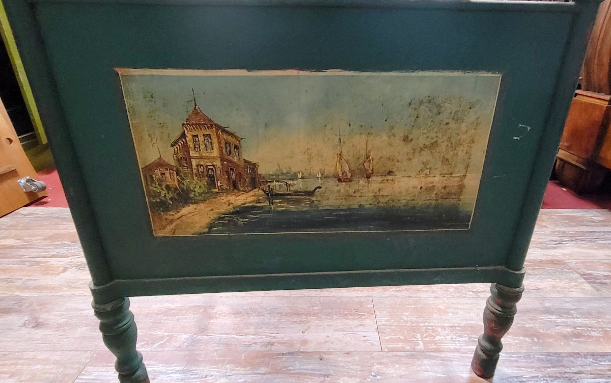 Rare banquette de repos Venitienne époque Napoléon III en fonte et tole laquée et peinte -photo-7