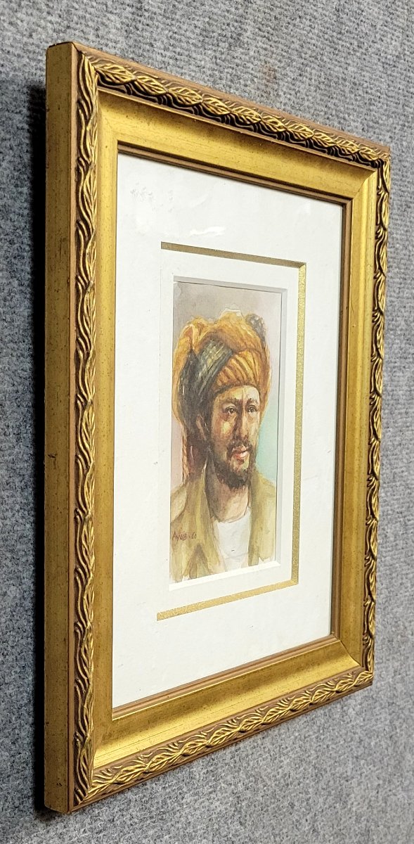 Ayub 1960: Watercolor "the Man With The Turban"    -photo-1