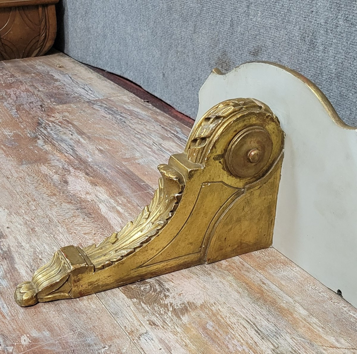  Pair Of Louis XV Style Wall Consoles In Gilded Wood  -photo-7