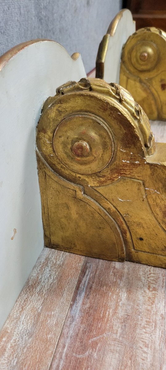  Pair Of Louis XV Style Wall Consoles In Gilded Wood  -photo-8