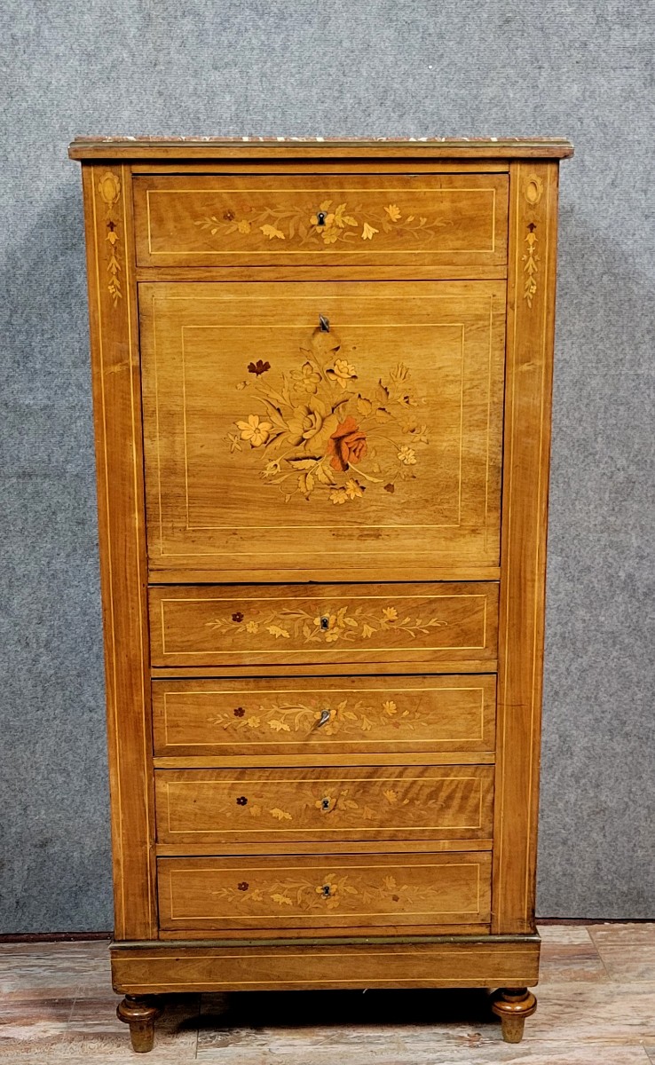 Secrétaire époque Napoléon III en marqueterie 