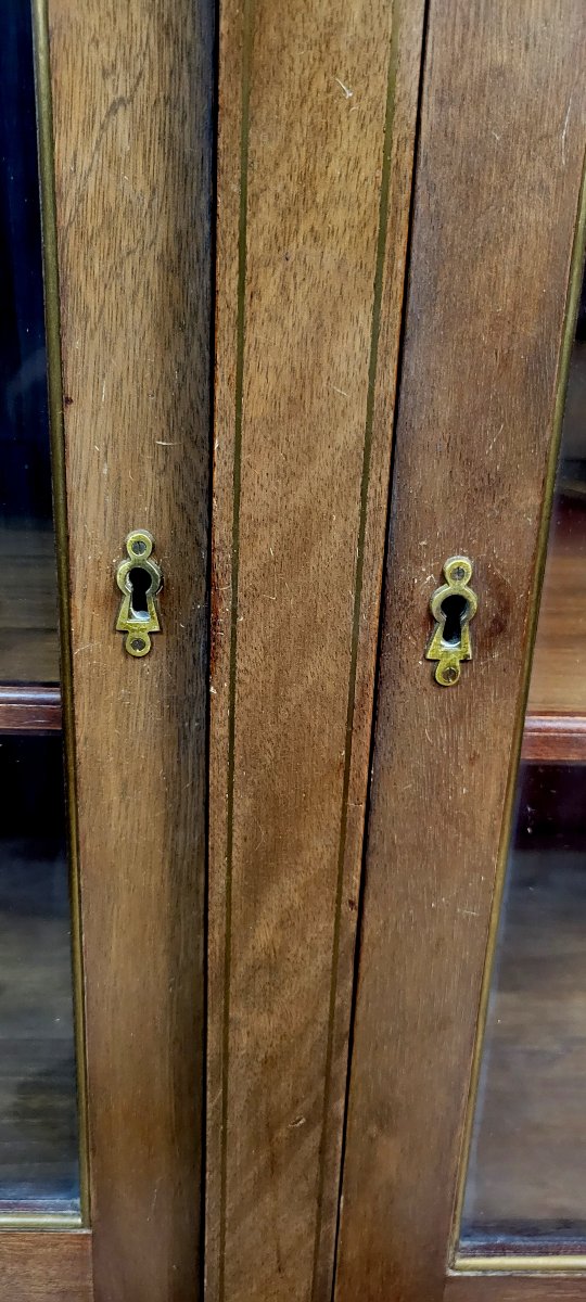  Bibliothéque style Louis XVI en acajou et filets -photo-6