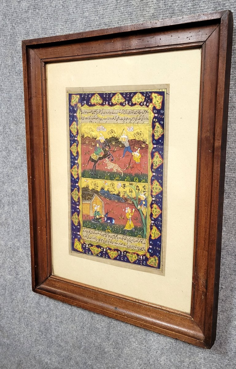 Indian Mughal Watercolor Painting -photo-2