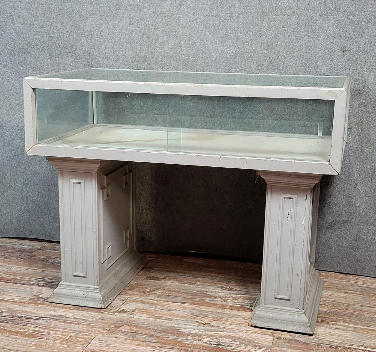 Antique Louis XVI Style Jeweler's Display Case In Lacquered Wood -photo-2