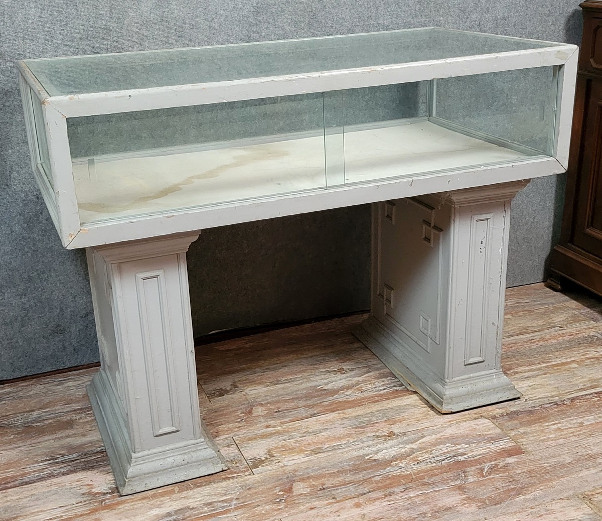 Antique Louis XVI Style Jeweler's Display Case In Lacquered Wood 