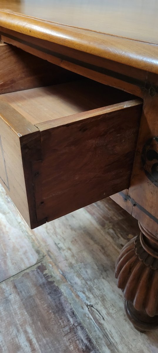 Très grande table basse style Anglais en noyer -photo-5