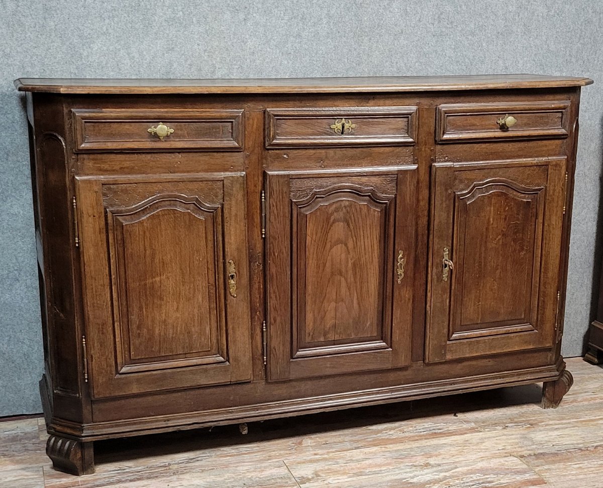 Alsatian Louis XIV Period Sideboard In Solid Oak -photo-2