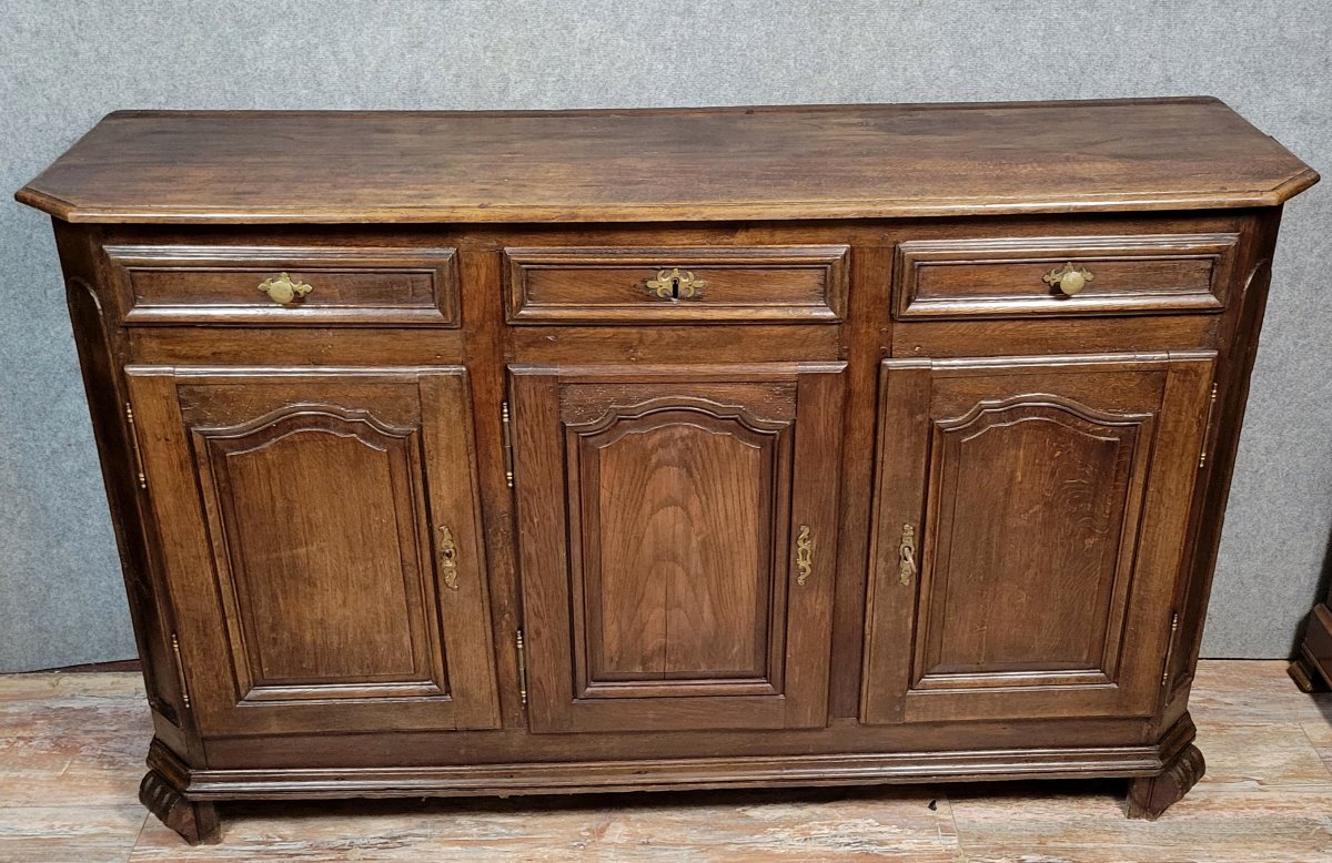 Alsatian Louis XIV Period Sideboard In Solid Oak -photo-3