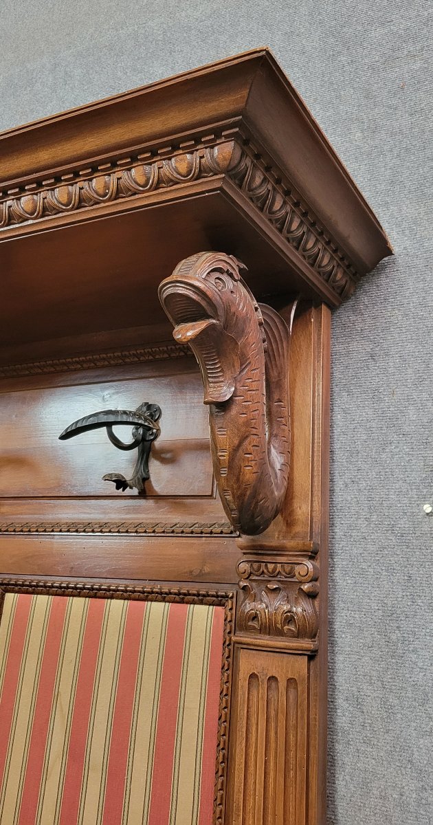 Grand porte manteaux style Renaissance en noyer -photo-4