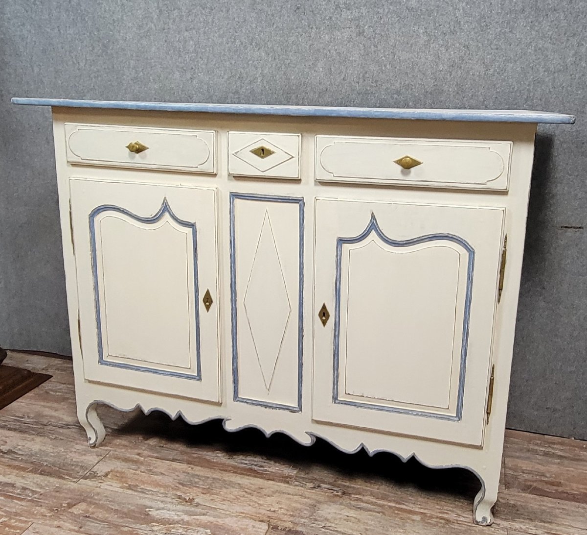 Very Large Louis XV Period Sideboard In Lacquered Wood -photo-1