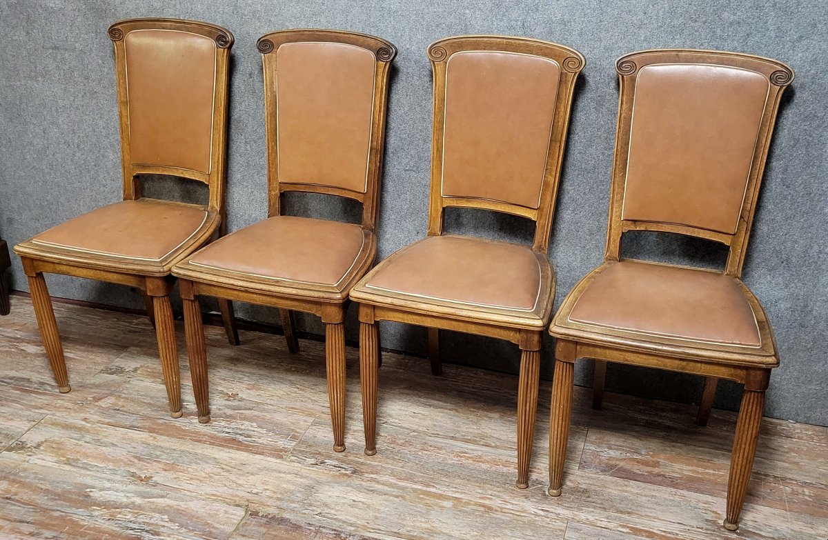 Set Of Four Art Nouveau Chairs -photo-2