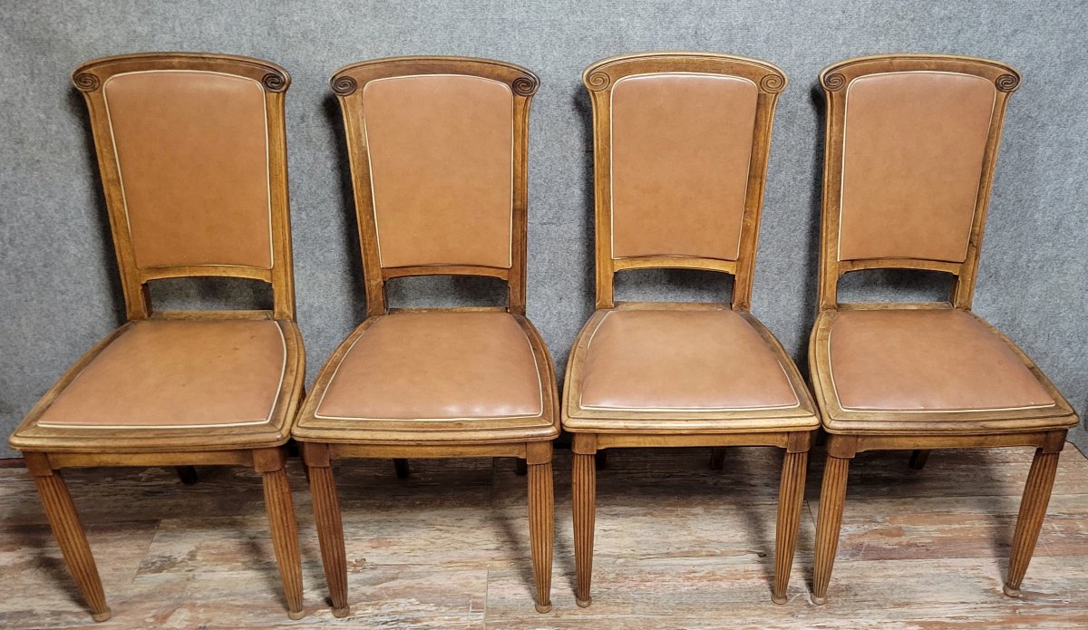 Set Of Four Art Nouveau Chairs -photo-3